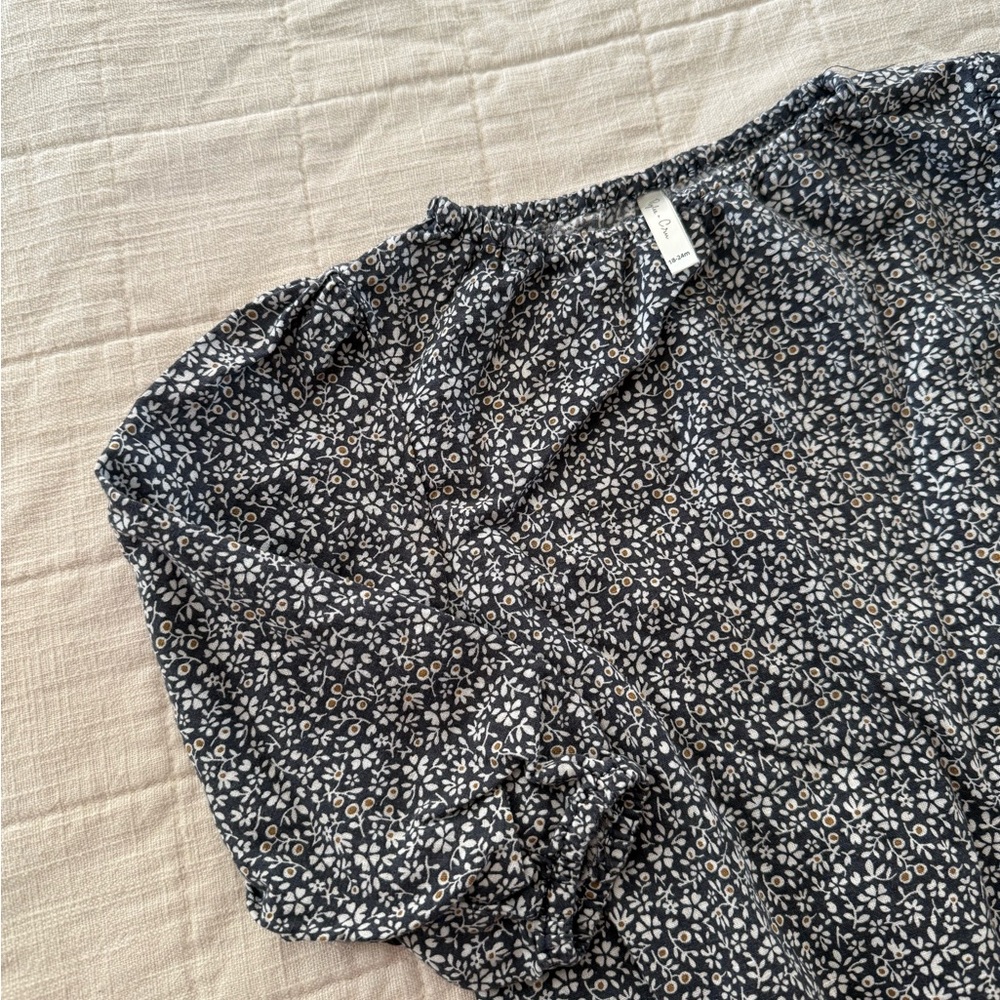 Rylee + Cru Black and White Floral Kids One Piece